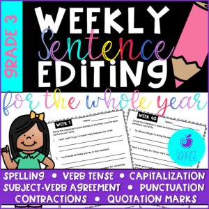 weekly sentence editing sentence correction worksheets