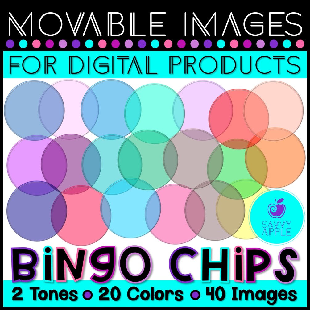 Vertolking Zonnebrand Scherm Movable Images for Digital Products – Bingo Chips Clip Art* – Savvy Apple
