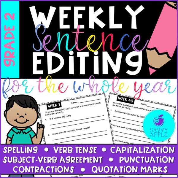 Weekly Sentence Editing for the Year - Grade 2