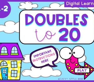 Doubles Facts to 20 Digital Learning Distance Learning Interactive PDF