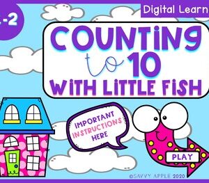Counting to 10 with Fish Digital Learning Distance Learning Interactive PDF