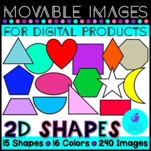 Movable Images - 2D Shapes Clip Art - Digital Learning Distance Learning