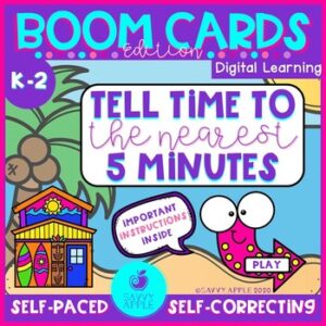 Tell Time 2nd Grade Boom Cards Digital Learning Distance Learning