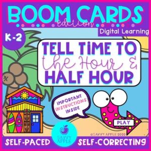 Telling Time to the Hour and Half Boom Cards Digital Learning Distance Learning