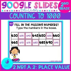 Counting to 1000 and Skip Counting by 5, 10, 100 Google Slides Distance Learning