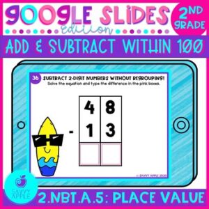 Addition and Subtraction Within 100 Google Slides Digital / Distance Learning