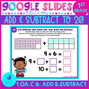 Addition and Subtraction Within 20 (1st Grade) Google Slides Distance Learning