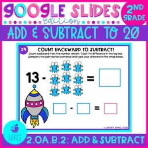 Addition and Subtraction Within 20 (2nd Grade) Google Slides Distance Learning