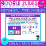 Addition and Subtraction Word Problems 1st Grade Google Slides Distance ...