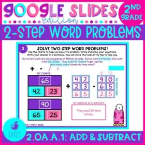 Addition and Subtraction Word Problems Two-Step Google Slides Distance Learning