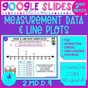 Line Plots and Measurement Data 2nd Grade Math Google Slides Distance Learning