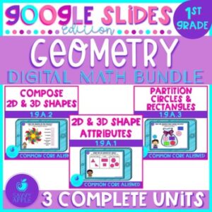 Geometry 1st Grade Math Google Slides BUNDLE Distance Learning