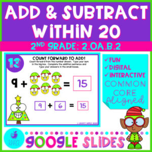 Addition and Subtraction Within 20 - Christmas - Google Slides Distance Learning